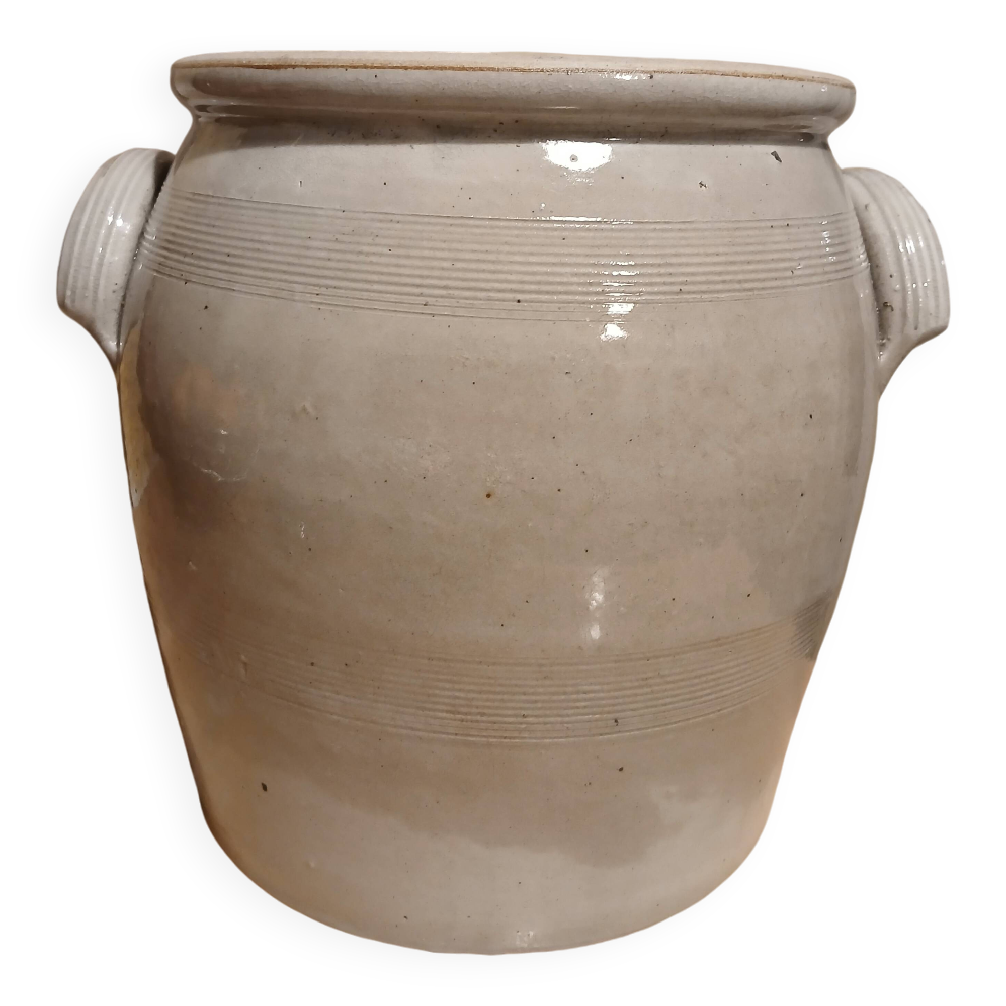 Old stoneware grease pot, gray Height 24.5 cm