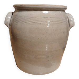 Ancien pot a graisse - gris