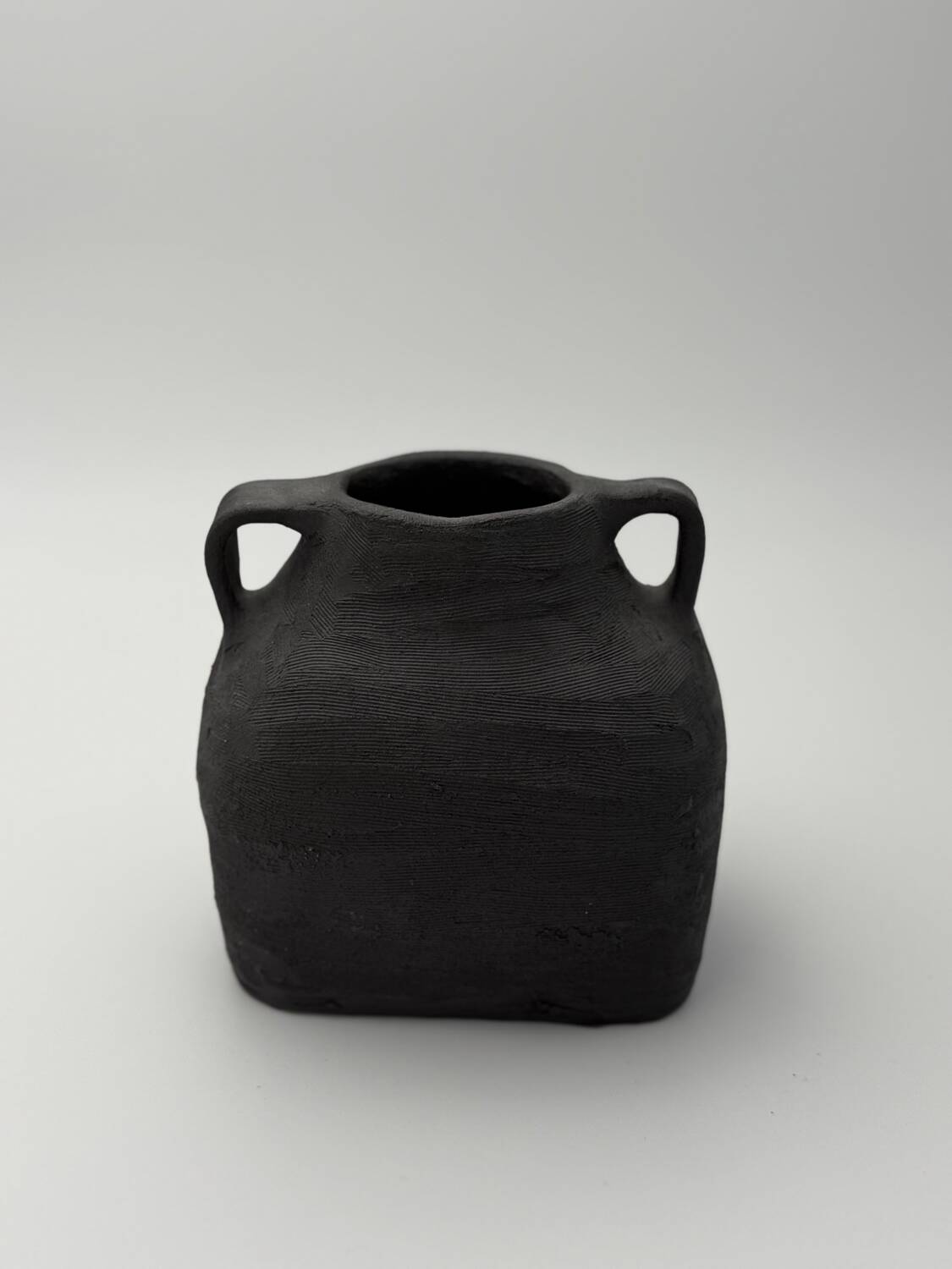 Black stoneware vase
