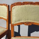 Pair of chairs Art Deco apple green fabric
