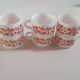 set of 6 vintage Arcopal Scania mugs with small orange liberty flowers from the 70s