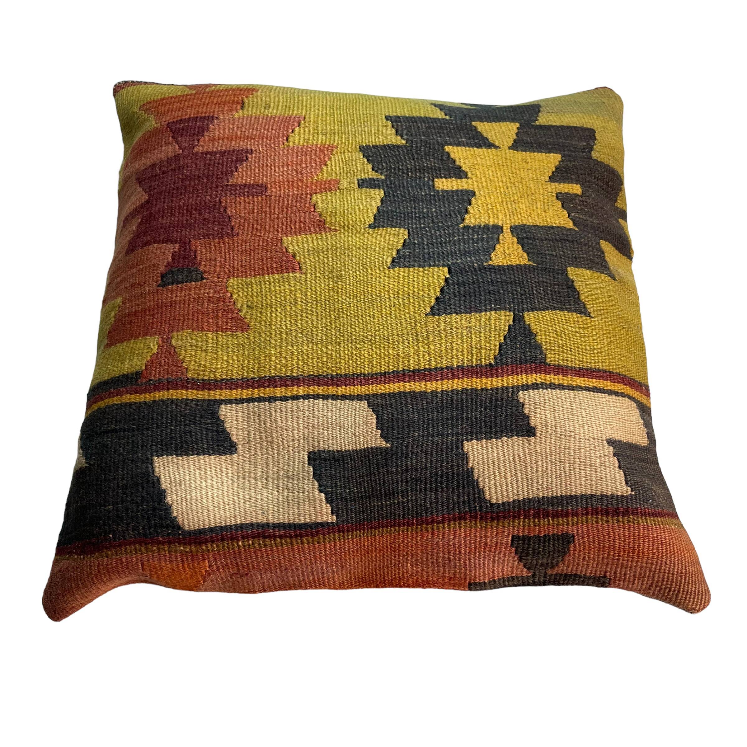Housse de coussin kilim turque vintage, 55 x 55 cm
