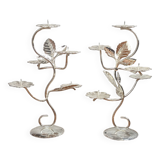 Pair of Art Nouveau Style Silver Plated Metal Candlesticks, BMF Made in Germany