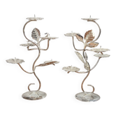 Paire de Bougeoirs en Métal Argenté Style Art Nouveau, BMF Made in Germany