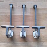 Set of 3 aluminum wall hooks 1960