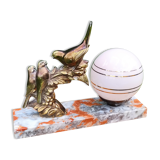 Globe and marble art deco lamp