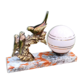 Globe and marble art deco lamp