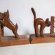 Wooden Bookends "Dog & Cat"