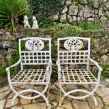 Paire de fauteuils en fer forgé