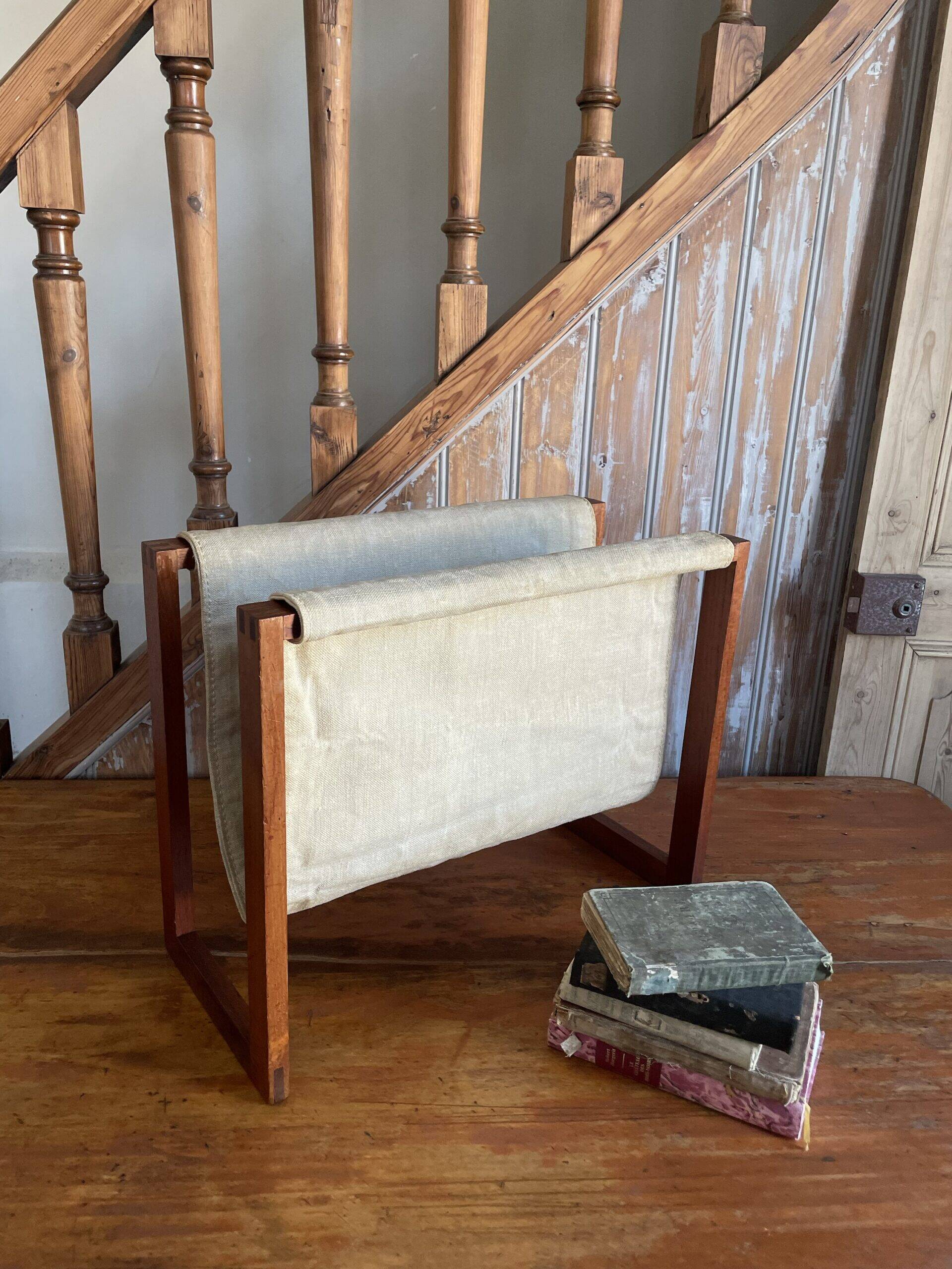 Scandinavian magazine rack in solid teak – Denmark, 1960s