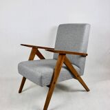 Vintage Grey Tweed Var Lounge Chair, 1970s