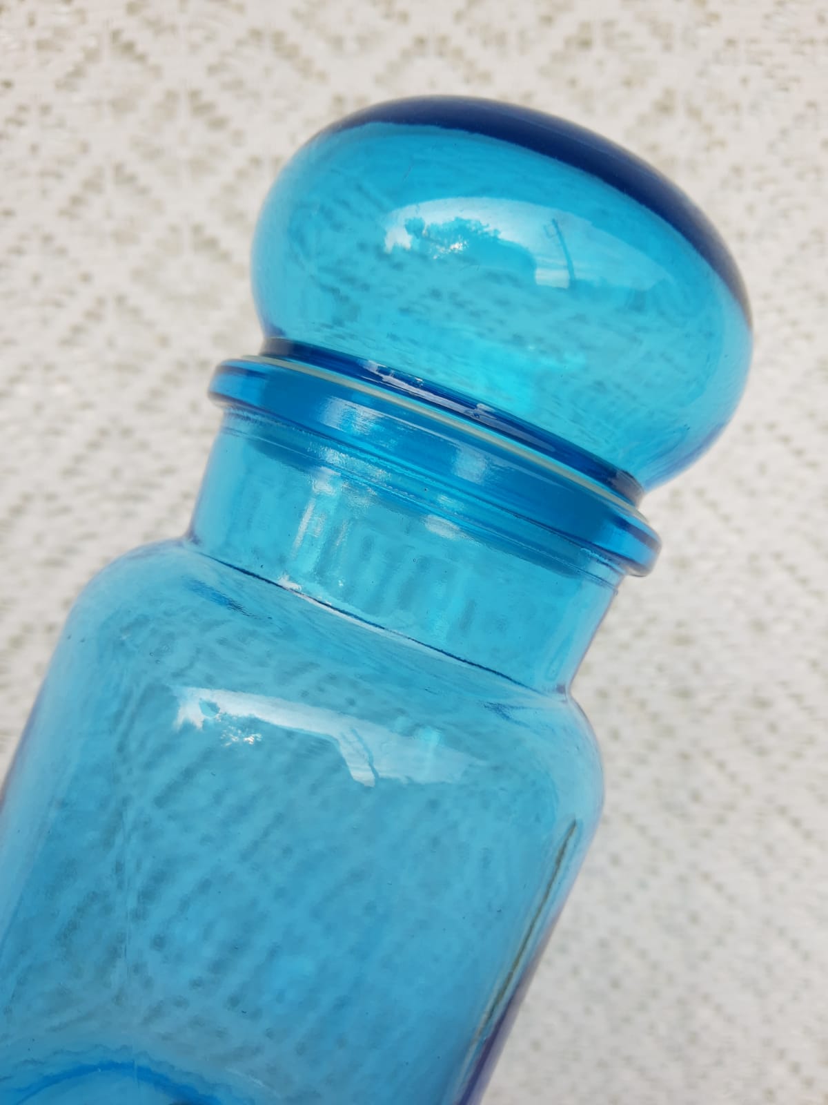 Apothecary jar Ariel vintage blue