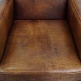 Sheepskin Leather Art Deco Design Armchair