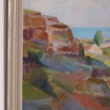 Original Swedish oil on panel – “Coastal Landscape” by Carl Deelsbo (1908–1982) – vintage & framed – 45.5 × 53.5 cm
