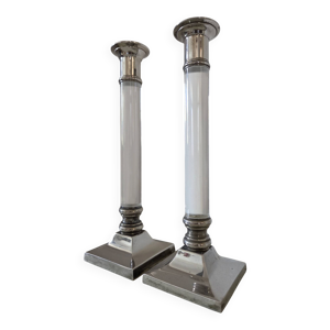 paire de bougeoirs lucite