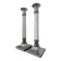 Pair of lucite and silver-plated candlesticks