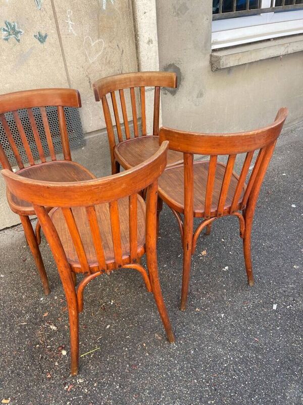 Lot de 4 Chaises bistrot vintage, chaise vintage, chaise de salle à manger - chaise bistrot vintage rétro