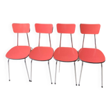 Set of 4 vintage red Formica chairs