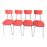 Set of 4 vintage red Formica chairs