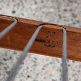 Midcentury Danish Paper Knife chair and ottoman in teak by Kai Kristiansen
