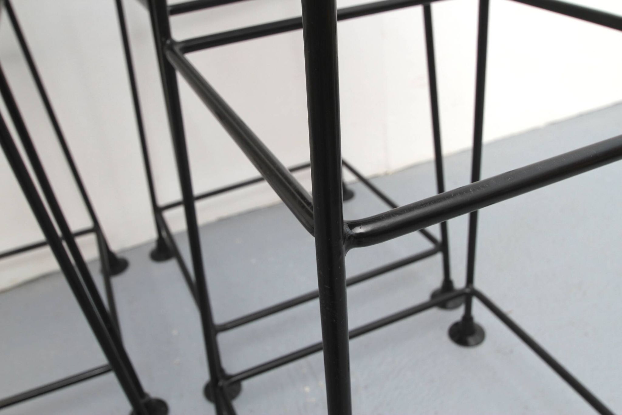 Ensemble de 4 tabourets de barre Wire années 1960