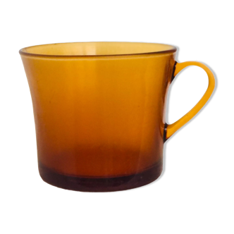 Large amber cup Duralex 70s