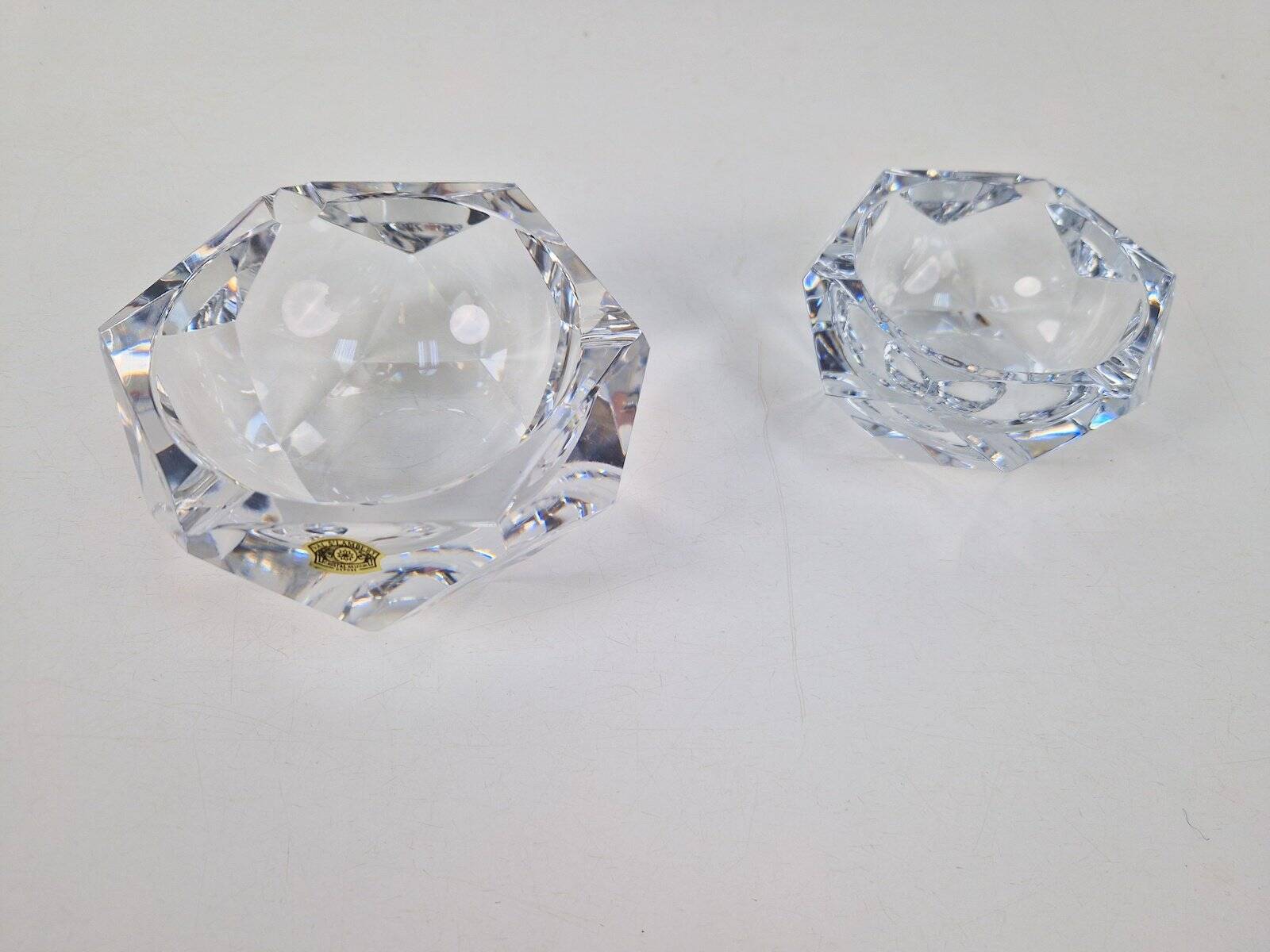 Vintage Crystal Ashtrays from Val Saint Lambert, 1960s, Set of 2