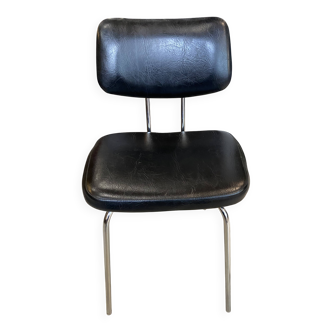 Chair N2 black vintage skai leather 1970
