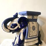 Pair of ceramic elephant side tables