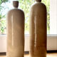 Beige stoneware bottle vase