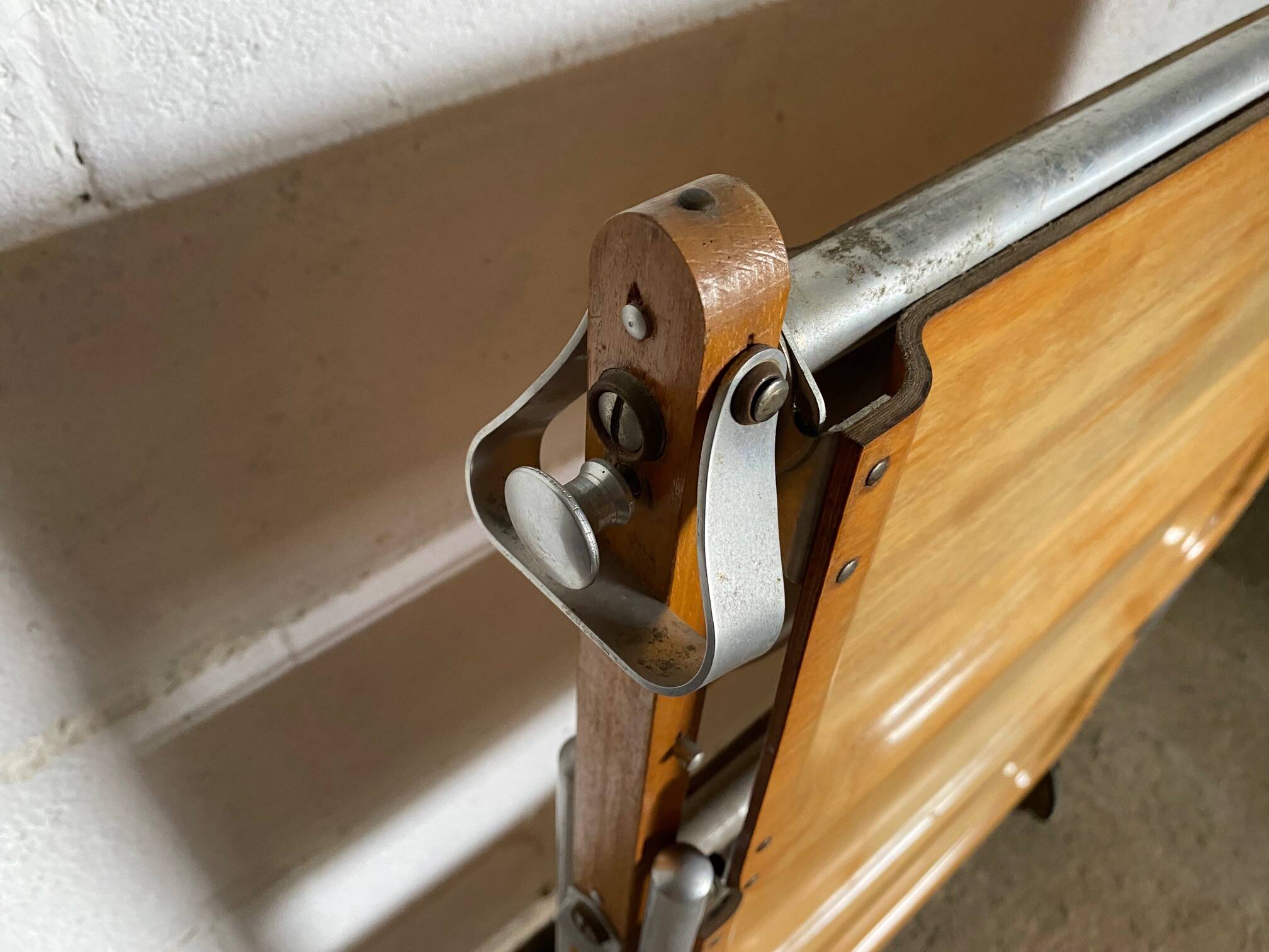 Vintage 1960s folding bar trolley on wheels