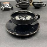 Brutalist black ceramic coffee service – Modernist design