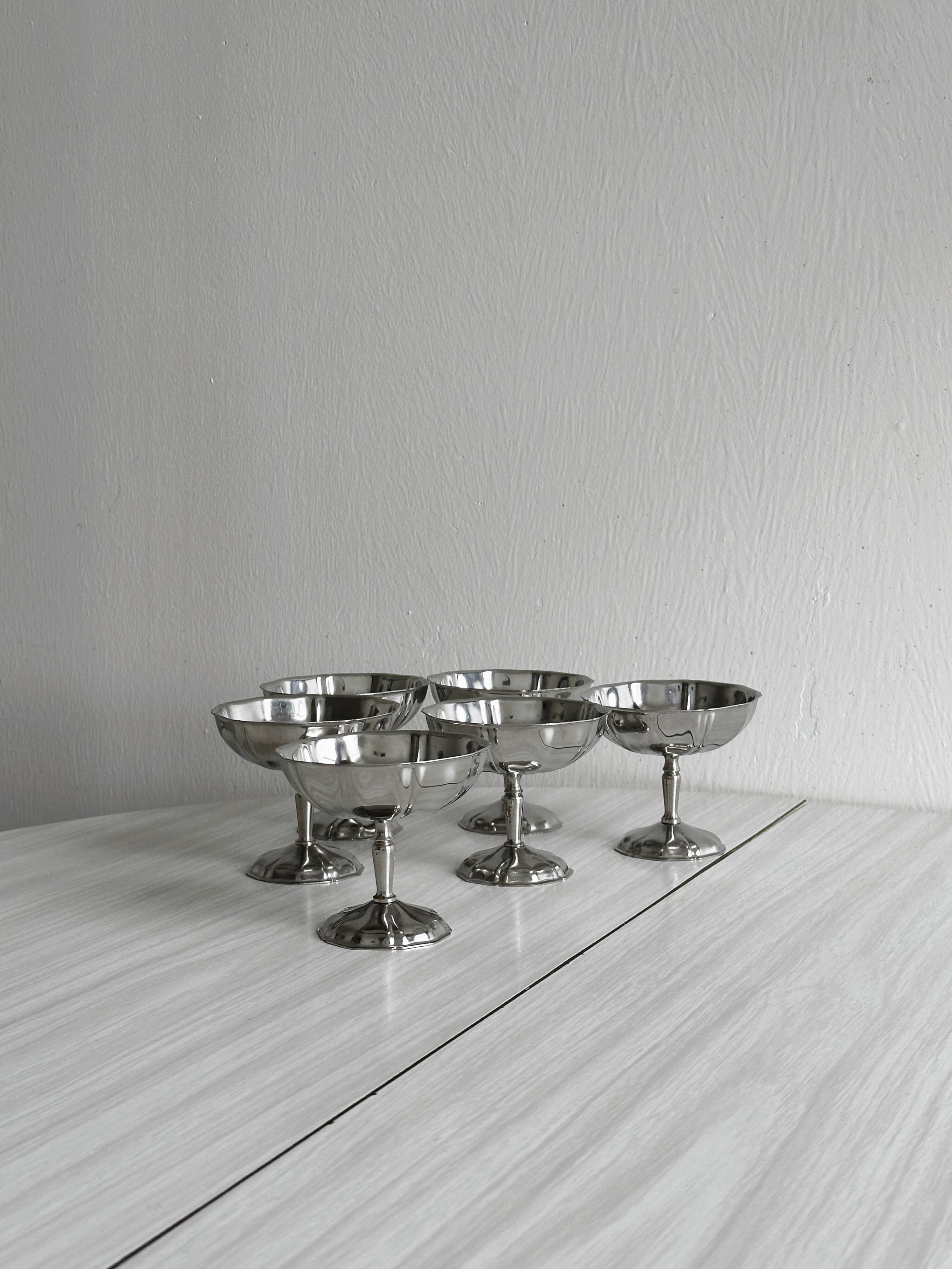 6 Letang Remy stainless steel footed cups