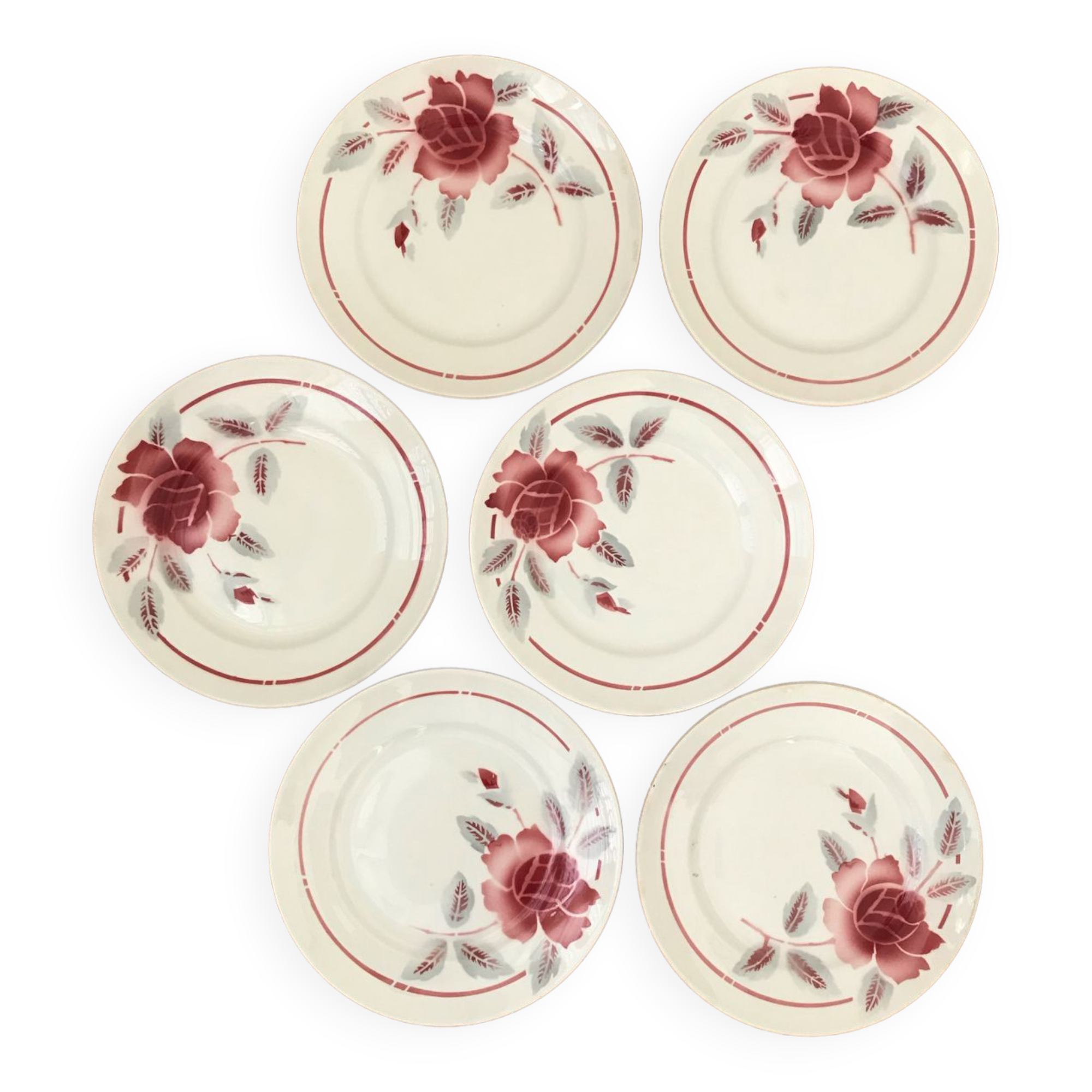 Série de 6 assiettes à dessert