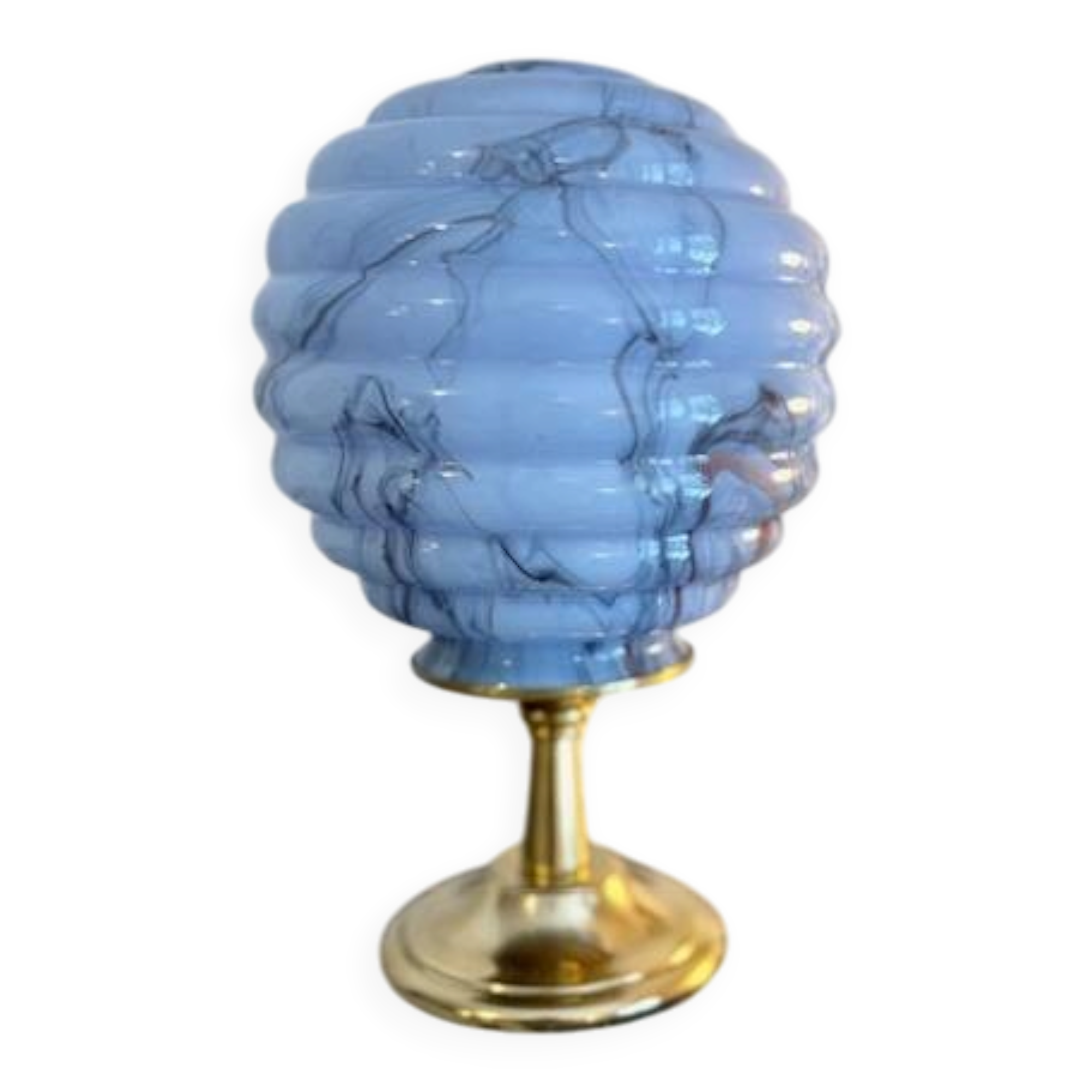Small Art Deco lamp in marbled opaline.
