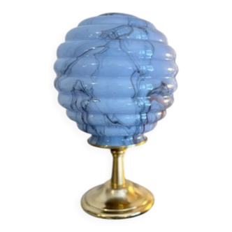 Petite lampe Art Déco en opaline marbrée