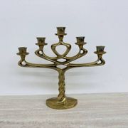 Mid-century large brutalist solid bronze candleholder, 1970s