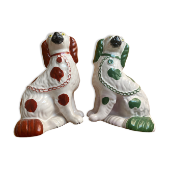Pair of stadfordshire earthenware dogs