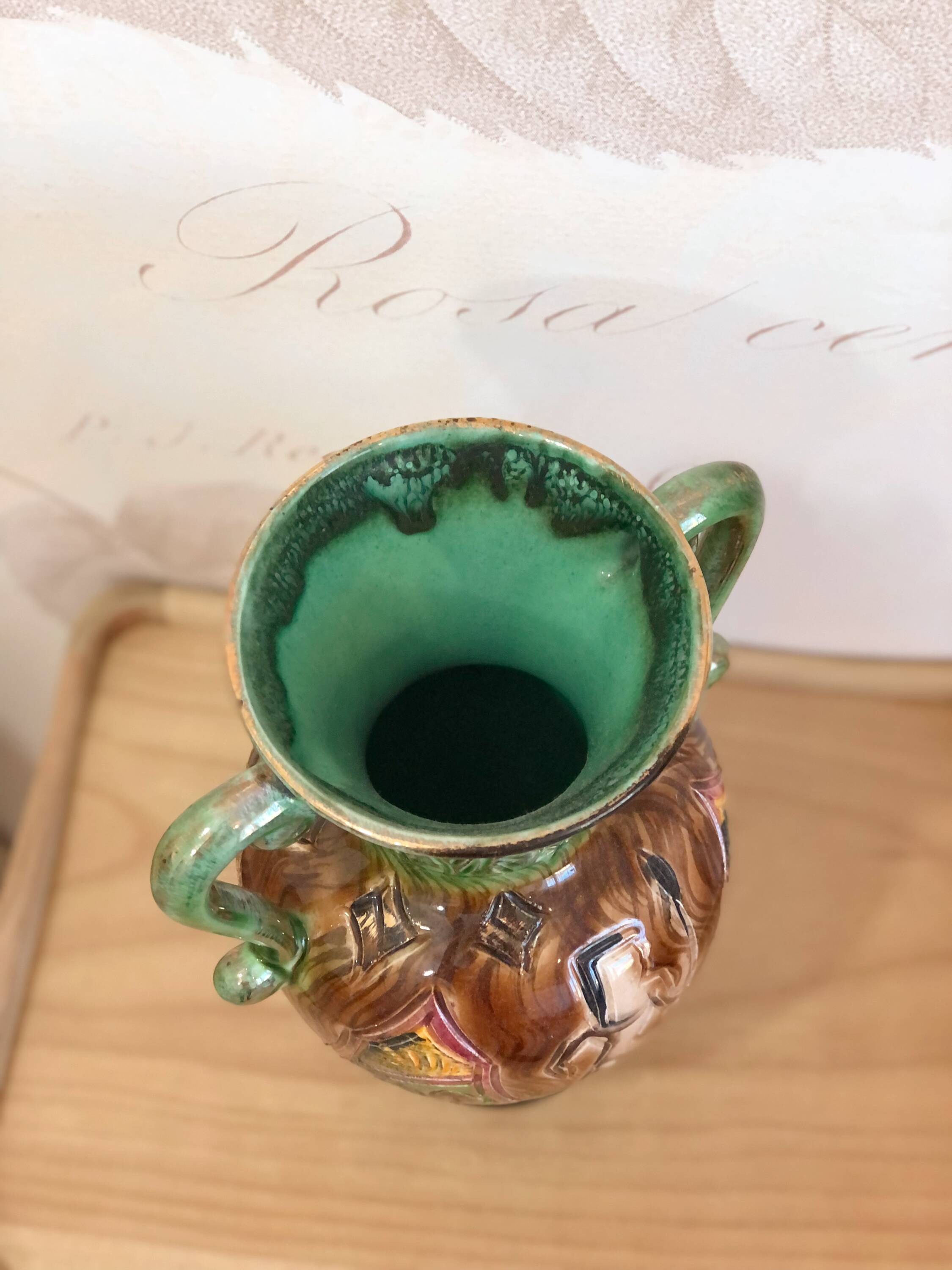 Glazed ceramic vase signed H. Bequet