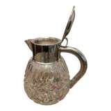 Cut crystal and silver-plated metal ice jug