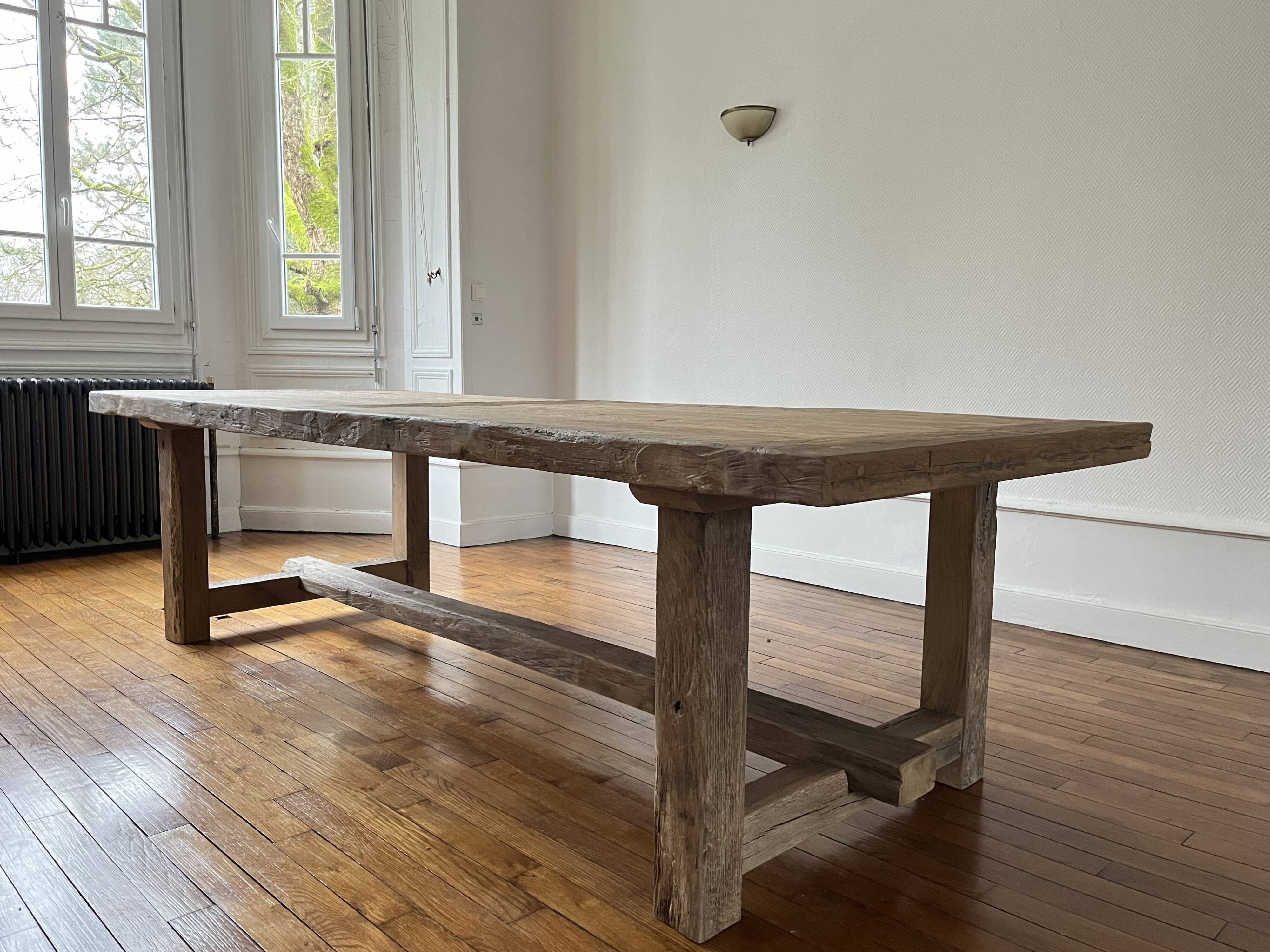 Kingstone farmhouse table in solid oak - 350 cm long