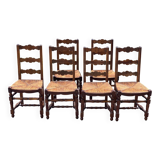 6 country oak straw dining room chairs