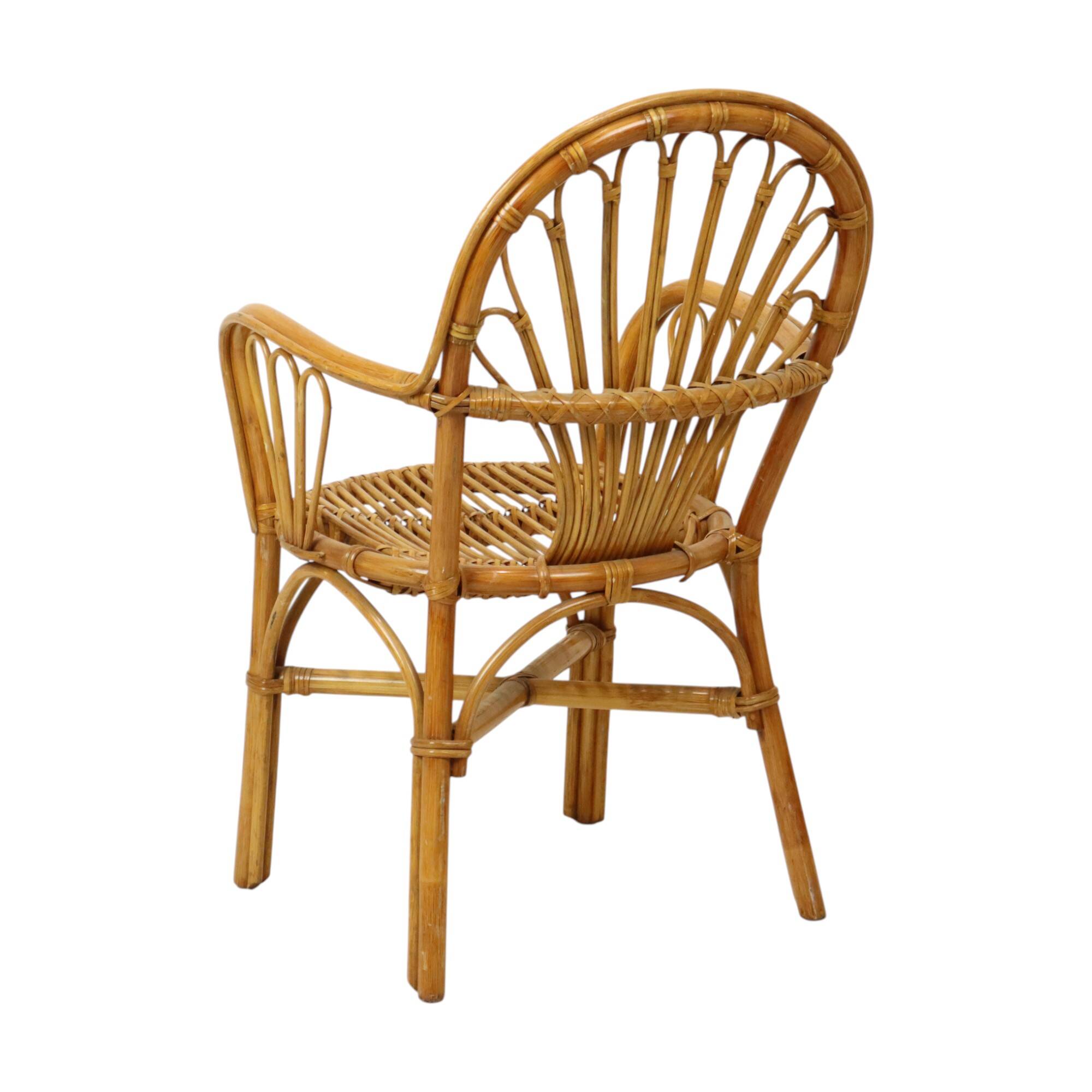Vintage Rattan Chair Armchair Boho Design 70s