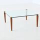 Table basse carrée Peter Ghyczy en laiton et verre, Pays-Bas, 1970