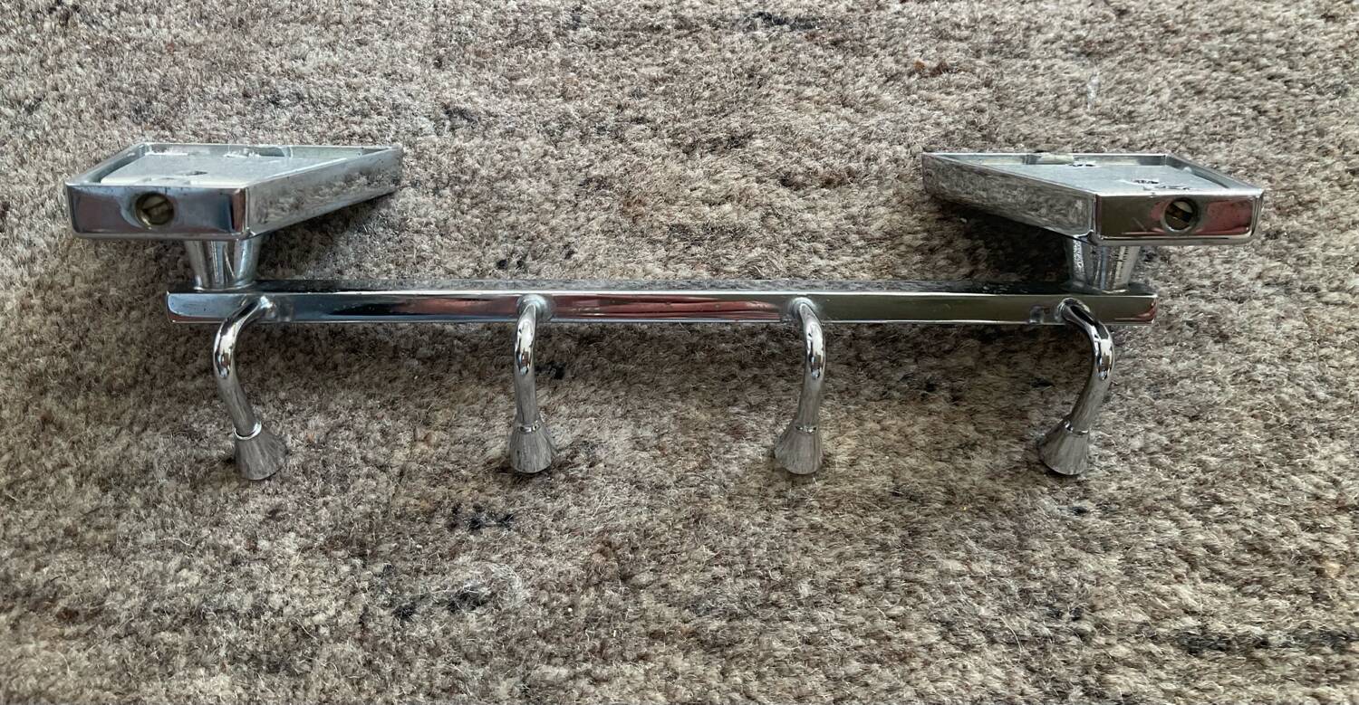 1950s stainless steel towel rack