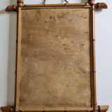 Turned wooden mirror in imitation of bamboo, from the 40s-50s, 43 x 57 cm