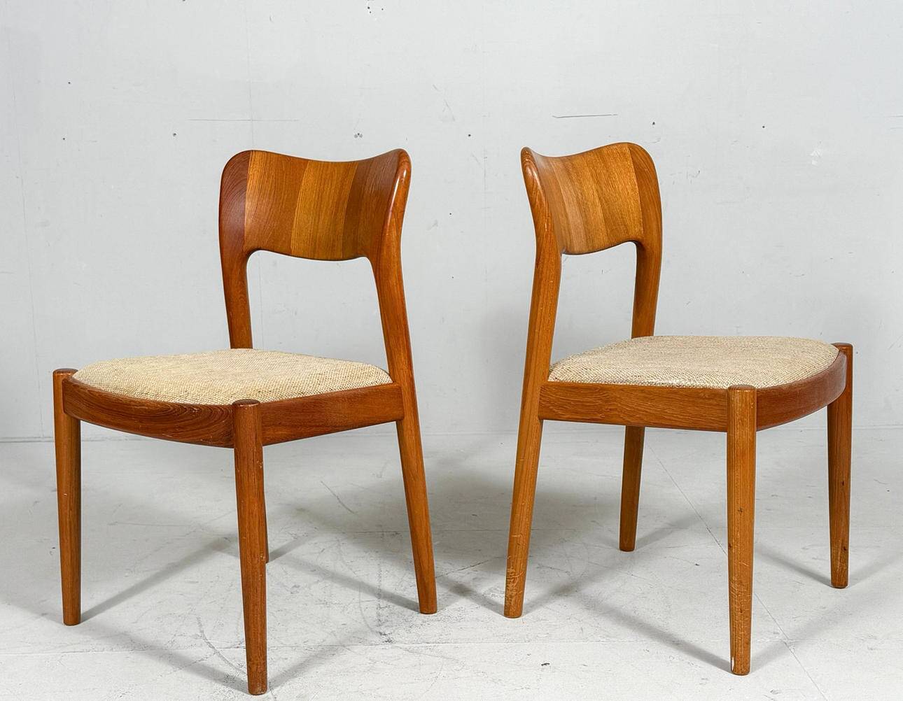 Niels Koefoed for Hornslet, 4 chairs / dining chairs, model '177', teak, 1960s, Denmark.