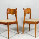 Niels Koefoed for Hornslet, 4 chairs / dining chairs, model '177', teak, 1960s, Denmark.