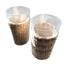 Set of 2 glasses with rattan