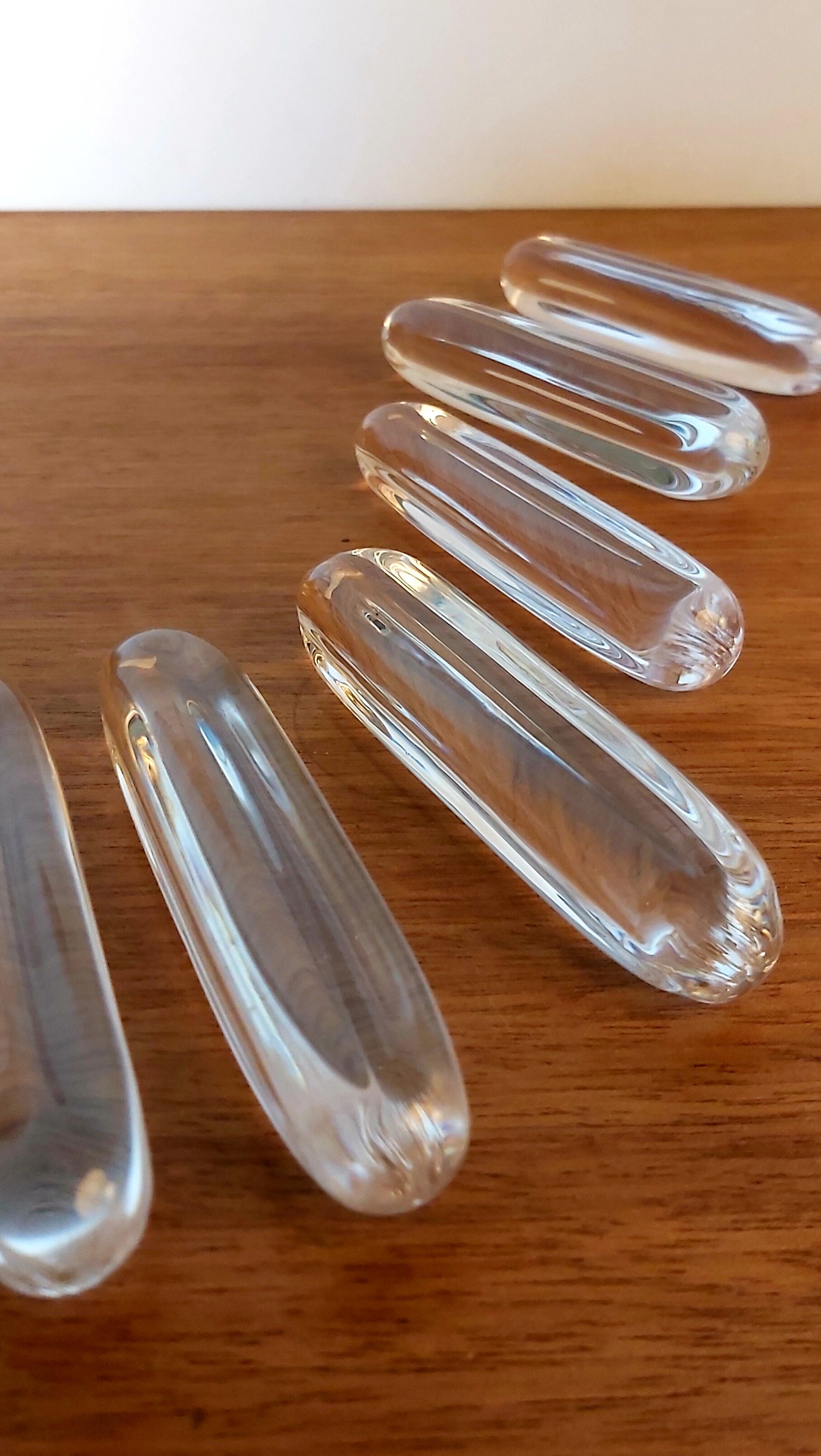 Box 6 crystal knife holders Daum 1960